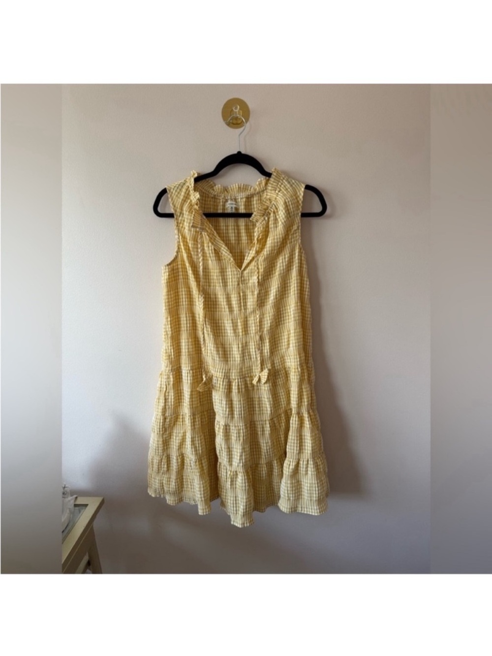 Max Studio Yellow Gingham Sleeveless Mini Dress